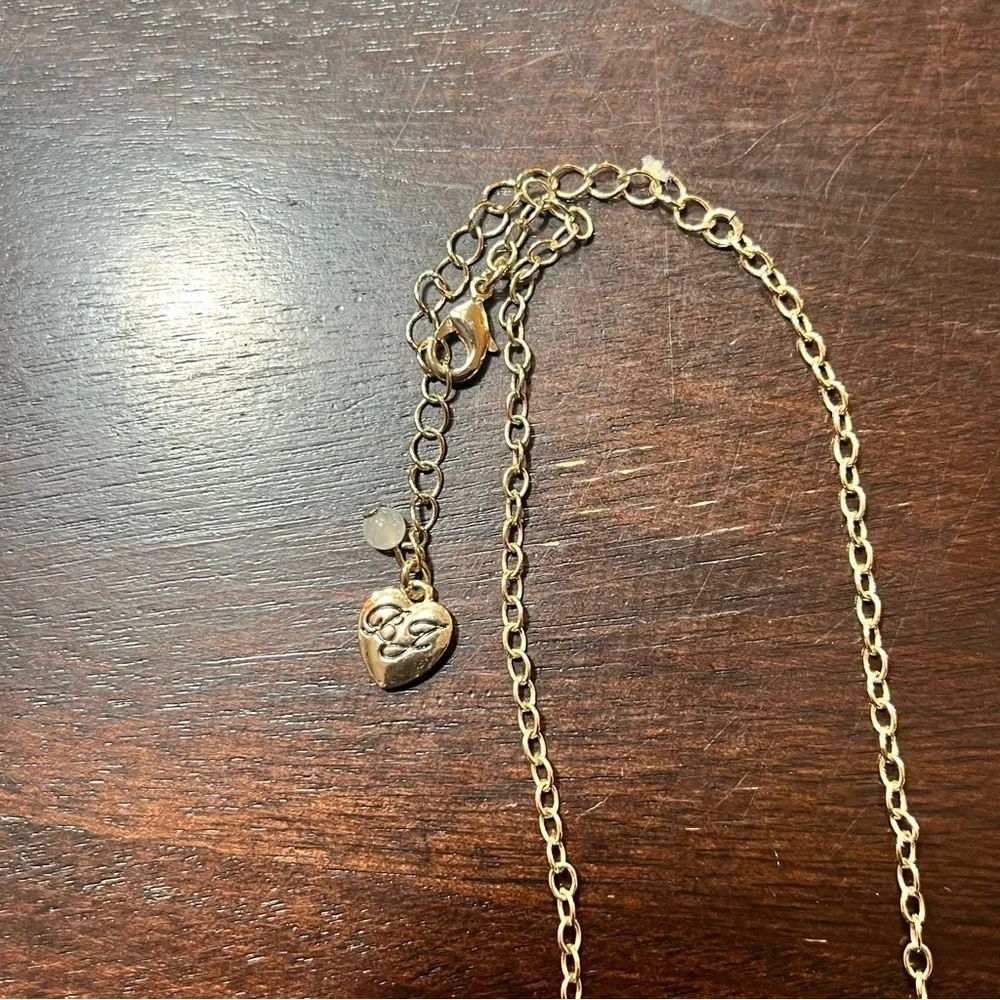 Betsey Johnson Roses Pink Glitter Necklace - Picture 2 of 4